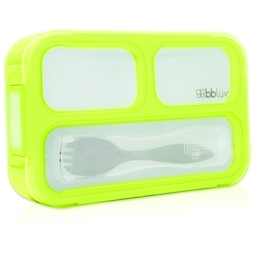 Lunch box for kids Bentö, BBluv, 3 compartments, lime colour, art. B0123-L