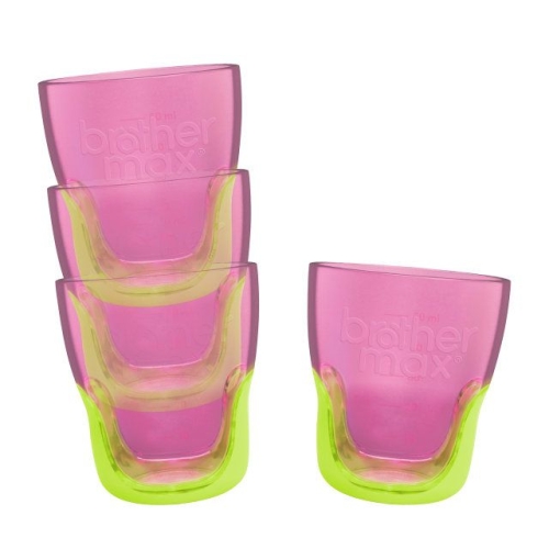 Brother Max training glass, 4 pcs. packaged, pink/green (49800)