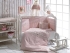 Набір постільної білизни в дитяче ліжечко із захистом RUYA - 9 предметів, ніжно-рожевий колір, Momishop [8680945499699] Туреччина